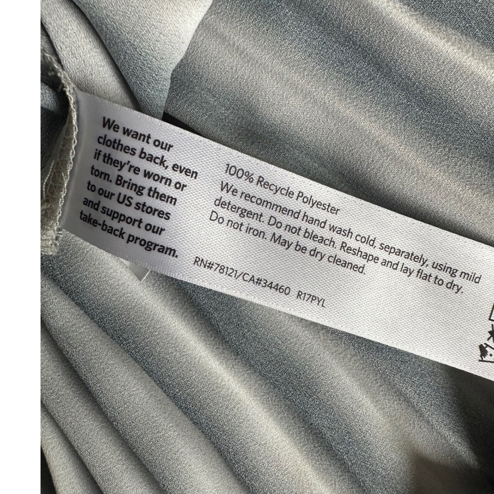EILEEN FISHER Pleated Ombre Midi Skirt Black Grey Striped Side Zip XS - Picture 7 of 7